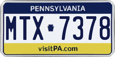 PA license plate MTX7378