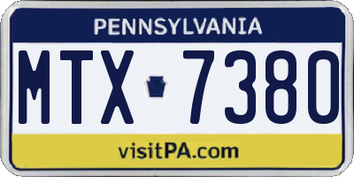 PA license plate MTX7380