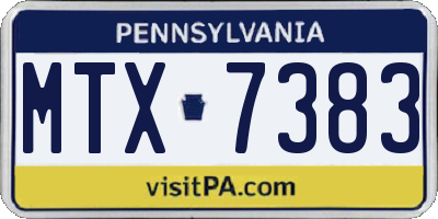 PA license plate MTX7383