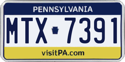 PA license plate MTX7391