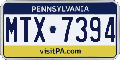 PA license plate MTX7394