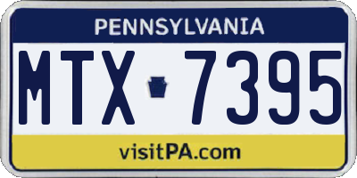 PA license plate MTX7395