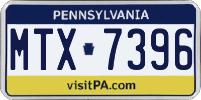 PA license plate MTX7396