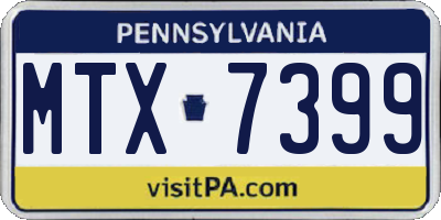 PA license plate MTX7399