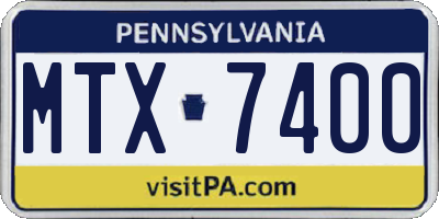 PA license plate MTX7400
