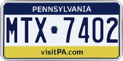 PA license plate MTX7402