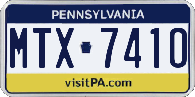 PA license plate MTX7410