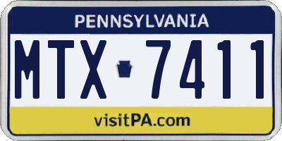 PA license plate MTX7411