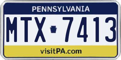 PA license plate MTX7413