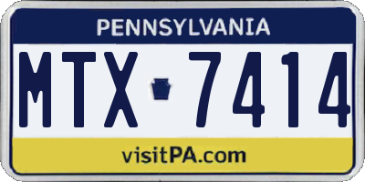 PA license plate MTX7414