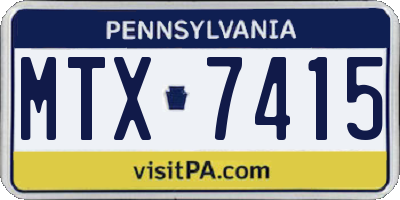 PA license plate MTX7415