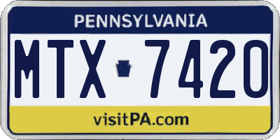PA license plate MTX7420