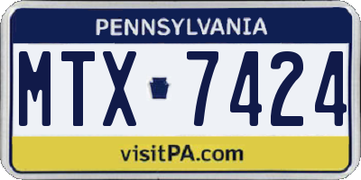 PA license plate MTX7424