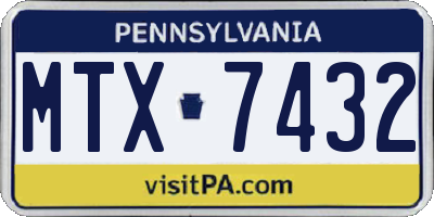 PA license plate MTX7432