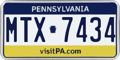 PA license plate MTX7434