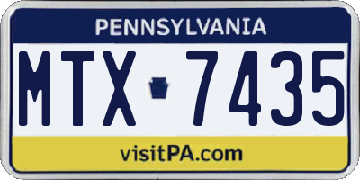 PA license plate MTX7435