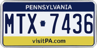PA license plate MTX7436