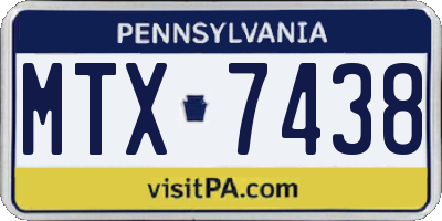 PA license plate MTX7438