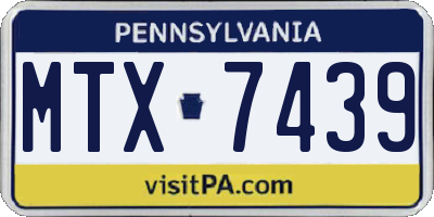 PA license plate MTX7439