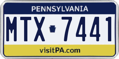 PA license plate MTX7441