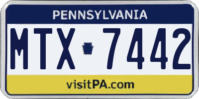 PA license plate MTX7442