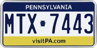PA license plate MTX7443