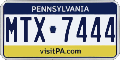 PA license plate MTX7444
