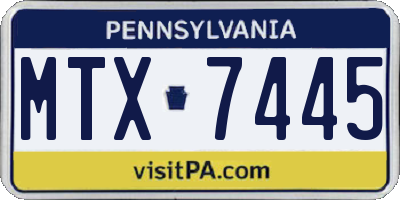PA license plate MTX7445