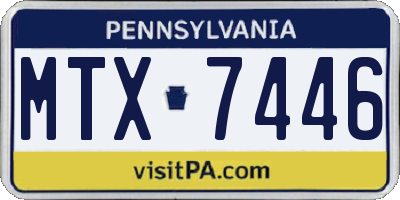 PA license plate MTX7446