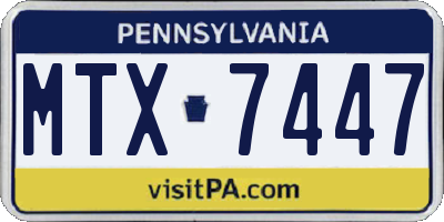 PA license plate MTX7447