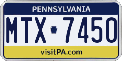 PA license plate MTX7450