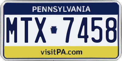 PA license plate MTX7458