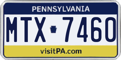 PA license plate MTX7460
