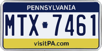 PA license plate MTX7461