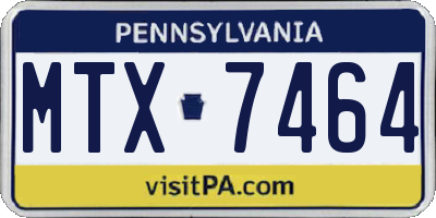 PA license plate MTX7464