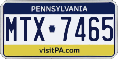 PA license plate MTX7465