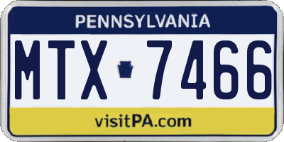 PA license plate MTX7466