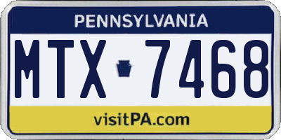PA license plate MTX7468