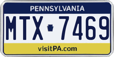 PA license plate MTX7469