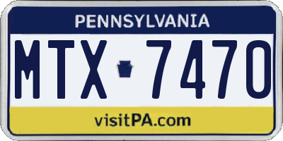 PA license plate MTX7470