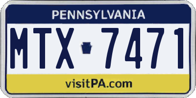 PA license plate MTX7471