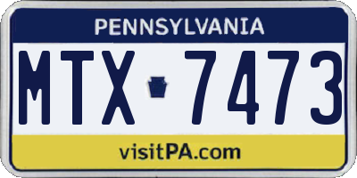 PA license plate MTX7473
