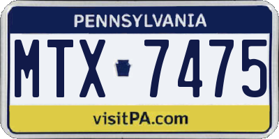 PA license plate MTX7475