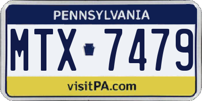 PA license plate MTX7479