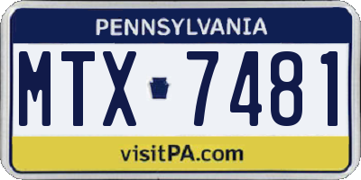 PA license plate MTX7481