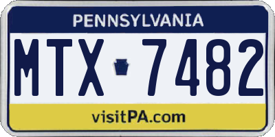 PA license plate MTX7482