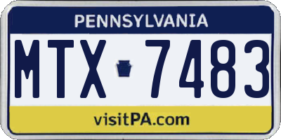 PA license plate MTX7483
