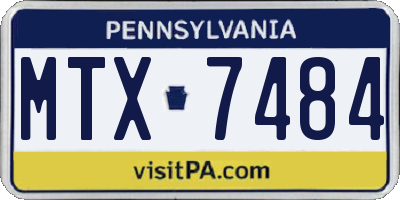 PA license plate MTX7484