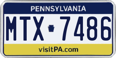 PA license plate MTX7486
