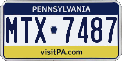 PA license plate MTX7487